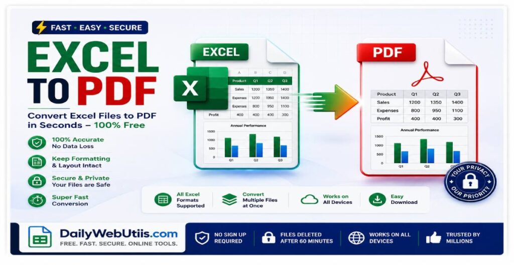 Best Free Excel to PDF tools at dailywebutils.com